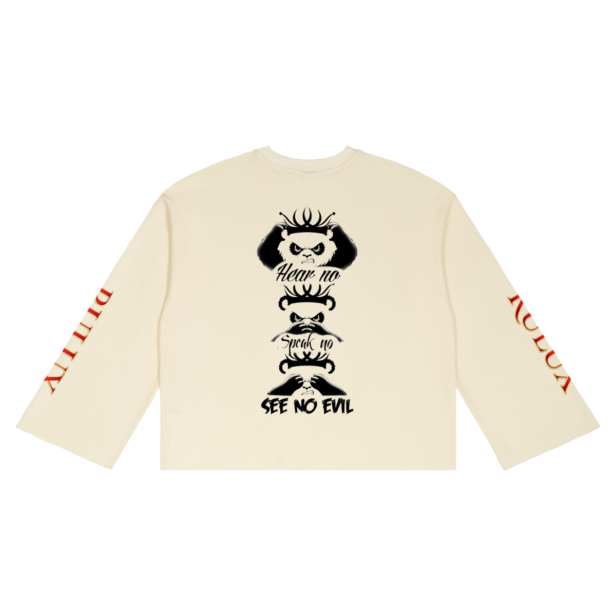 RULUX See , Say, Hear NO Unisex Waffle Raw Edge T-Shirt