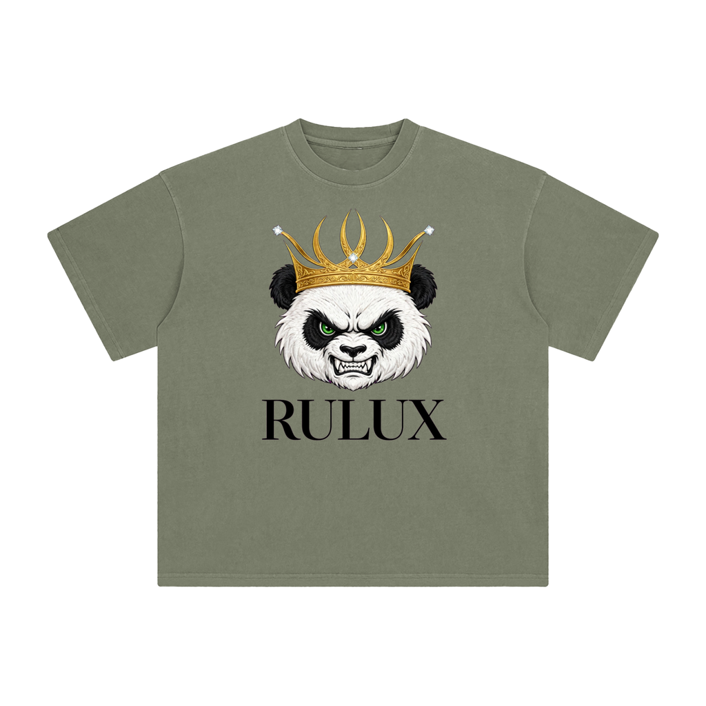 Rulux New Panda Olive Enzyme Washed T-Shirt