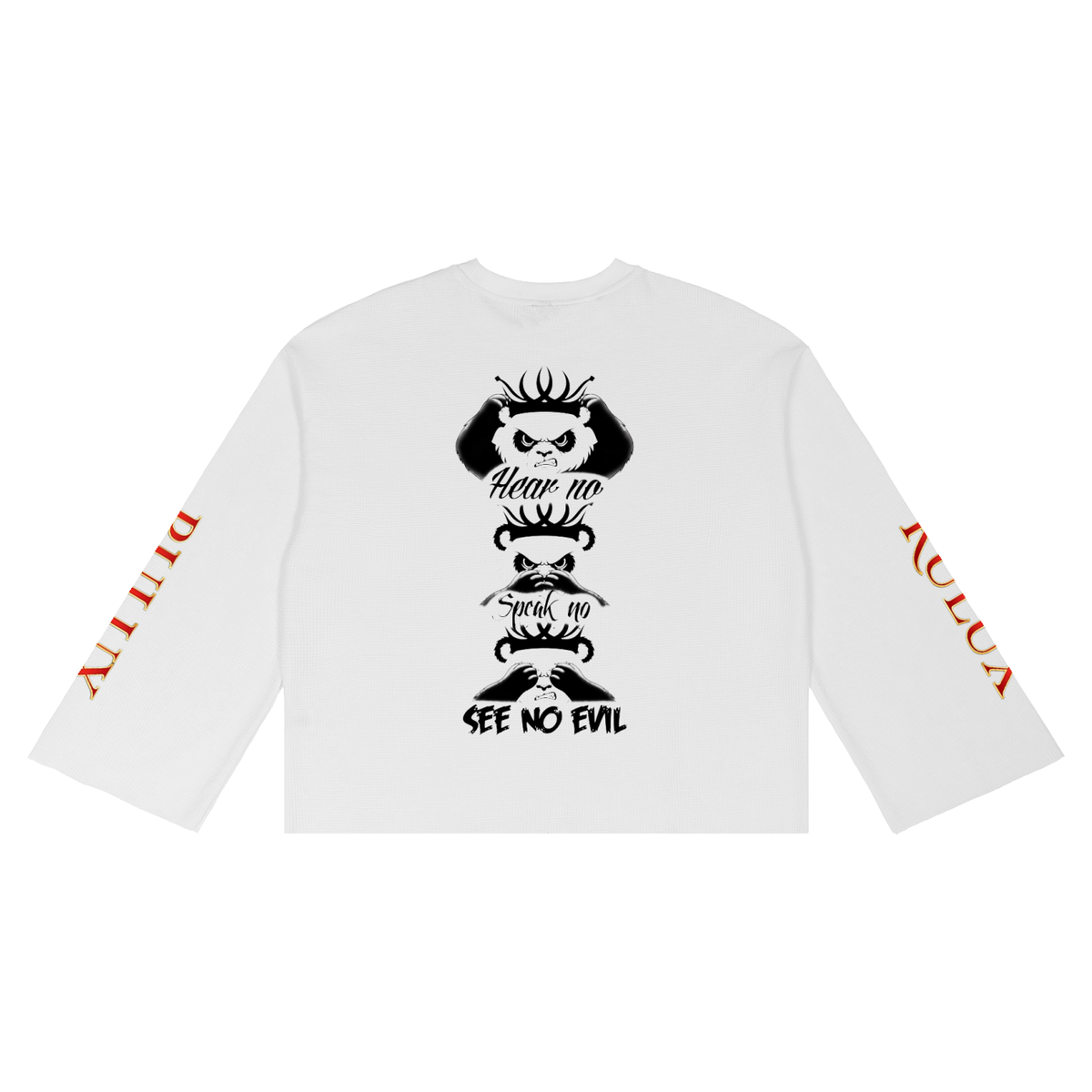 RULUX See , Say, Hear NO Unisex Waffle Raw Edge T-Shirt