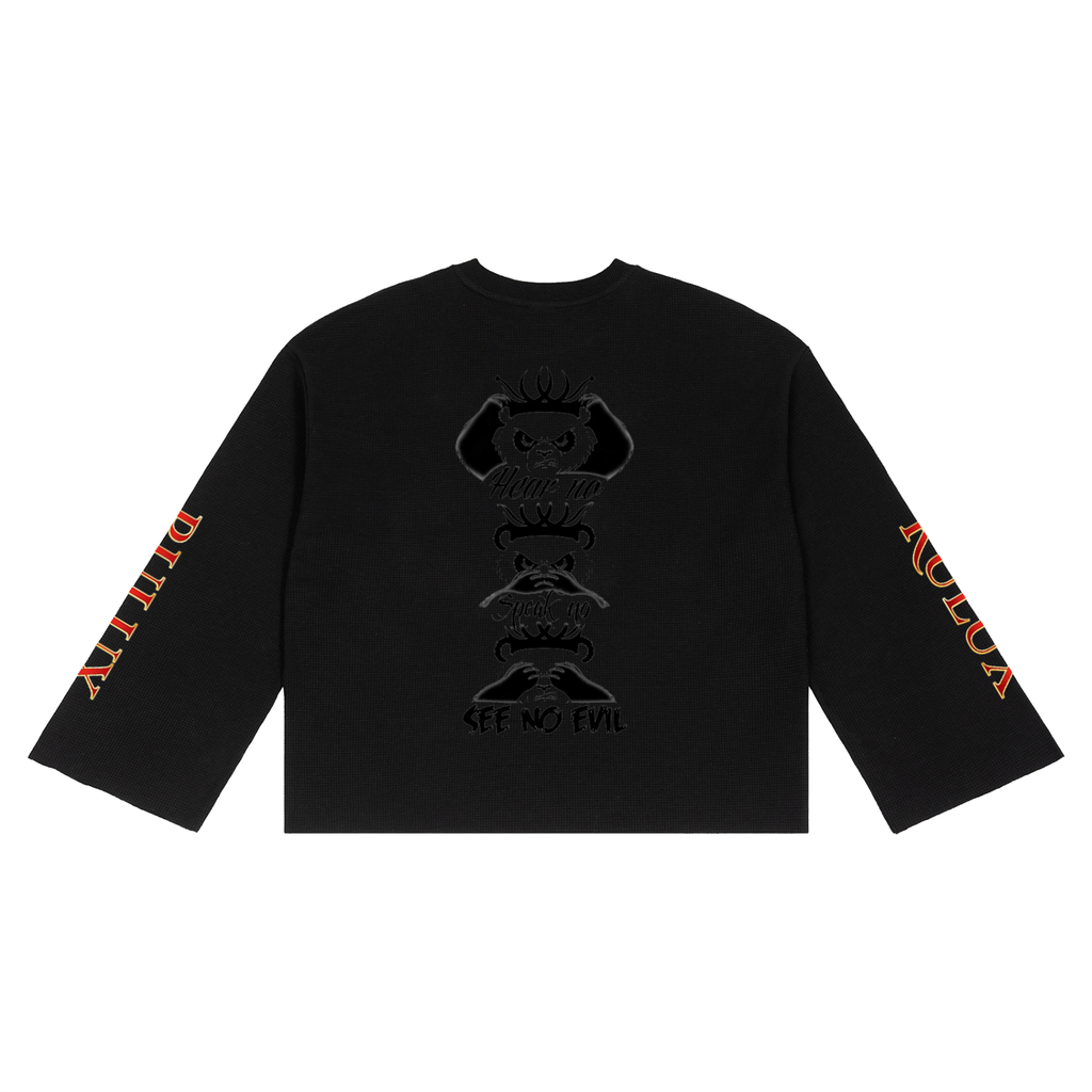 RULUX See , Say, Hear NO Unisex Waffle Raw Edge T-Shirt